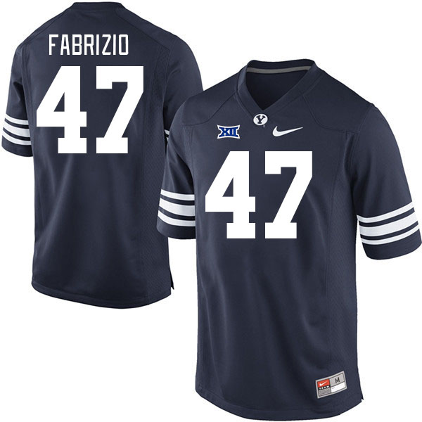 Men #47 Brock Fabrizio BYU Cougars College Football Jerseys Stitched Sale-Navy